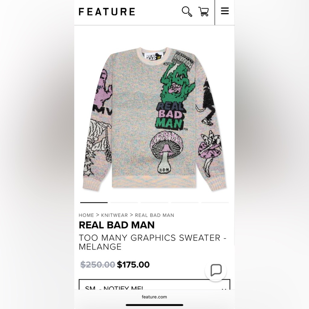 Real Bad Man - Too Many Graphics Sweater - Picture 8 of 8